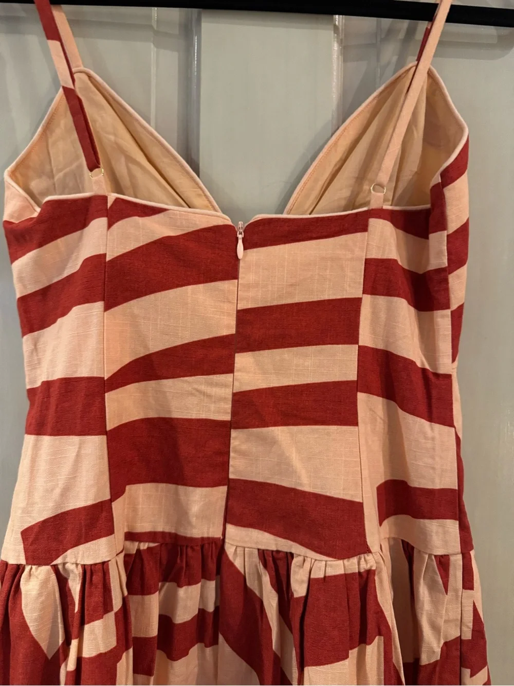 Mon Renn Surreal midi dress NWT distinctive Tropico print in rust and sand color - Picture 6 of 10